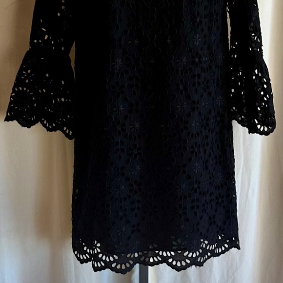 J. Crew UK Black Lace Fit & Flare Dress—Size 6 - Picture 5 of 8